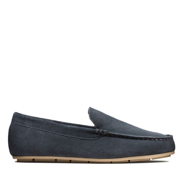 Clarks Mens Interior Cheer Slippers Navy | CA-9482506